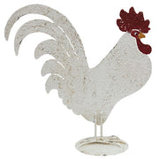 Distressed Metal Rooster - 12" H