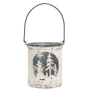 Snowman & Reindeer Distressed Metal Buckets (Set of 2)