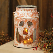 Distressed Metal Jack O'Lantern Luminary