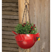 Distressed Metal Cardinal Hanging Planter