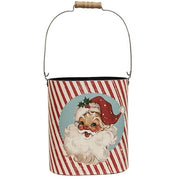 Nostalgic Santa Oval Metal Buckets (Set of 2)