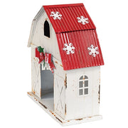 Distressed Metal Snowflake Topped Winter Barn