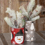 Scattered Snowman Floral Buckets (Set of 2)