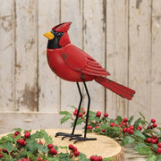 Distressed Metal Standing Cardinal - 10"H