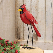 Distressed Metal Standing Cardinal - 11.5"H