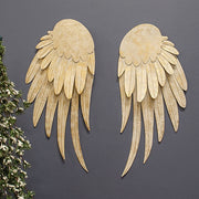 Distressed White Metal Angel Wings - 20.5"H (Set of 2)