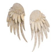 Distressed White Metal Angel Wings - 20.5"H (Set of 2)