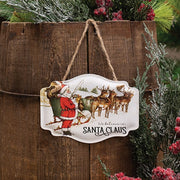 We Believe in Santa Claus Vintage Embossed Metal Hanger