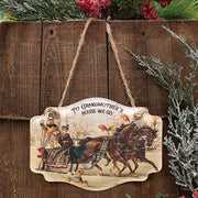 To Grandmother's House We Go Vintage Embossed Metal Hanger