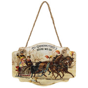 To Grandmother's House We Go Vintage Embossed Metal Hanger