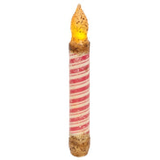 Grungy Glitter Candy Cane Stripe Timer Taper - 6"
