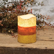 Grungy Candy Corn Timer Pillar - 4"