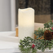 White Glitter Timer Pillar - 3"x6"