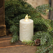 Warm Glow White Glitter Flicker Flame Timer Votive - 2.25" x 3"H