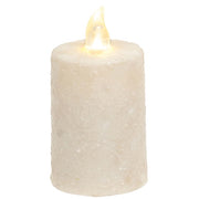Warm Glow White Glitter Flicker Flame Timer Votive - 2.25" x 3"H