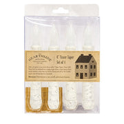 Rustic White Timer Tapers - 6.5" (Set of 4)