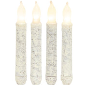 Rustic White Timer Tapers - 6.5" (Set of 4)