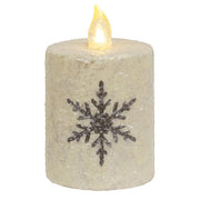Glitter Snowflake Timer Pillar - 2"x3"