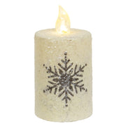 Glitter Snowflake Timer Pillar - 2.5" x 3"