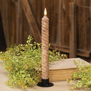 Grungy Vintage Twist Flicker Flame Timer Taper - 9.5"