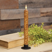 Burnt Ivory Vintage Twist Flicker Flame Timer Taper - 9.5"