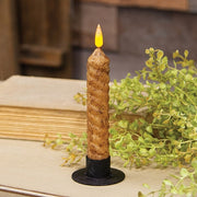 Burnt Ivory Vintage Twist Flicker Flame Timer Taper - 6.25"