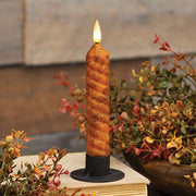 Pumpkin Spice Vintage Twist Flicker Flame Timer Taper - 6.25"