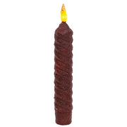 Burnt Burgundy Vintage Twist Flicker Flame Timer Taper - 6.25"