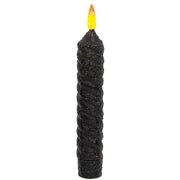 Black Vintage Twist Flicker Flame Timer Taper - 6.25"