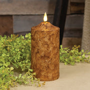 Burnt Ivory Flicker Flame Timer Cake Pillar - 6"