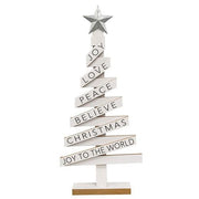 Woodland White Christmas Tree with Sayings