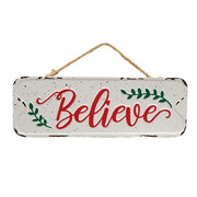 Distressed Metal "Believe" Street Sign Hanger