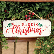 Distressed Metal "Merry Christmas" Street Sign Hanger