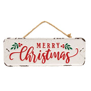 Distressed Metal "Merry Christmas" Street Sign Hanger