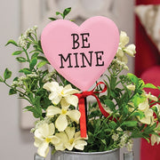 Metal Be Mine Conversation Heart Plant Stake