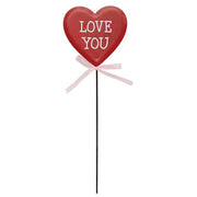 Metal Love You Conversation Heart Plant Stake