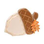 Distressed Chunky Wooden Acorn with Leaves Sitter
