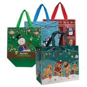 Eco-Friendly Reusable Winter Tote Bag  (4 Count Assortment)
