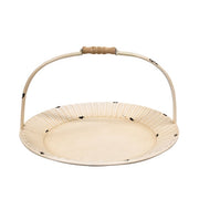 Distressed Antique White Fluted Metal Trays with Handles (Set of 2)