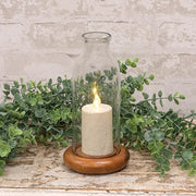 Glass Bottle on Wooden Base - 9.25"H (Set of 2)