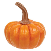 Resin Carved Look Pumpkin - 5"H  (3 Count Assortment)