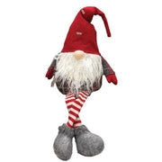 Dangle Leg Plush Red/Gray Plaid Santa Gnome