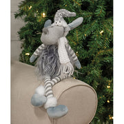 Gray Winter Fuzzy Dangle Leg Reindeer