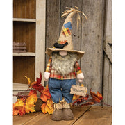 Standing Gnome with Welcome Sign and Crow