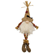 Dangle Leg Scarecrow Gnome with Crow Hat