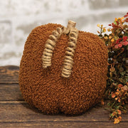 Burnt Orange Plush Pumpkin with Jute Vines - 5.5"H