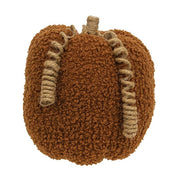 Burnt Orange Plush Pumpkin with Jute Vines - 5.5"H