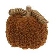 Burnt Orange Plush Pumpkin with Jute Vines - 3.5"H