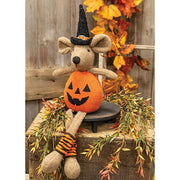Stuffed Jack O Lantern Dangle Leg Mouse