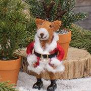Santa Reindeer Felted Ornament